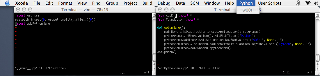 python on xcode